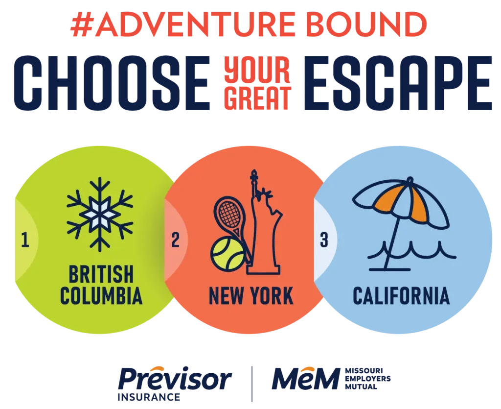 Adventure Bound graphic with the words "Choose Your Great Escape"