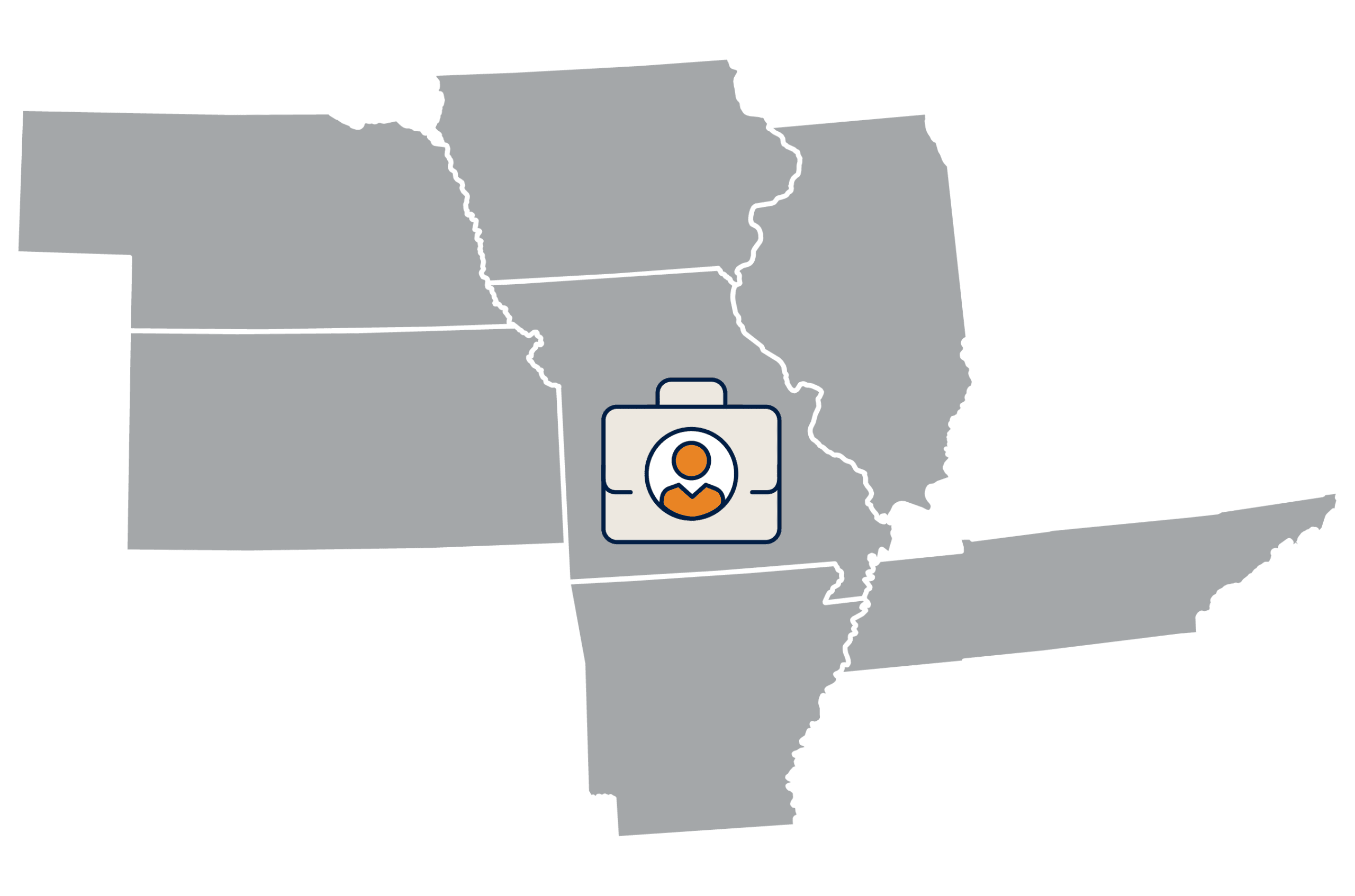 Map graphic highlighting Midwest service locations.